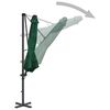 vidaXL Parasol de jardin en porte-&agrave;-faux et poteau en aluminium vert