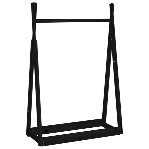 vidaXL Porte-v&ecirc;tements Noir 100x45x150 cm Bois de pin massif