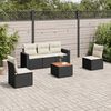 vidaXL Salon de jardin 6 pcs avec coussins noir r&eacute;sine tress&eacute;e