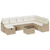 vidaXL Ensemble de canap&eacute; de jardin 9 pc Beige polyrotin