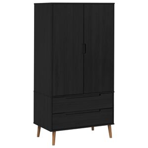 vidaXL Armoire MOLDE Noir 90 x 55 x 175 cm Bois de pin massif
