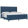 vidaXL Lit &agrave; ressorts avec matelas Bleu 200 x 200 cm tissu