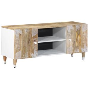 vidaXL Meuble TV 105x33,5x46 cm bois massif de manguier