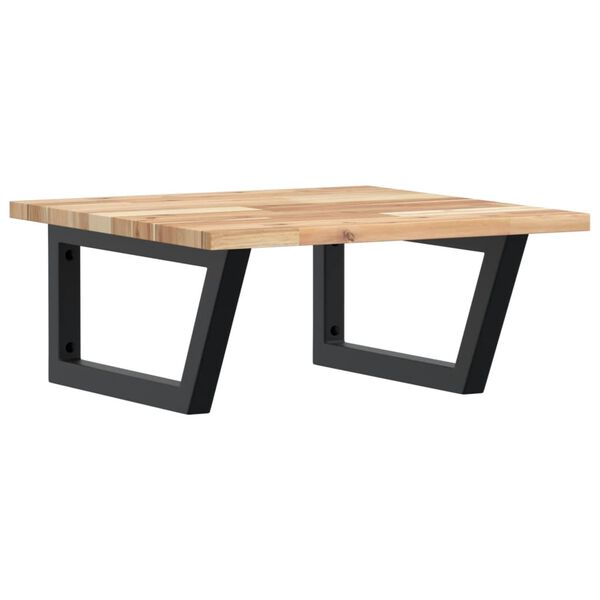 vidaXL Étagère de vasque murale acier et bois massif d'acacia