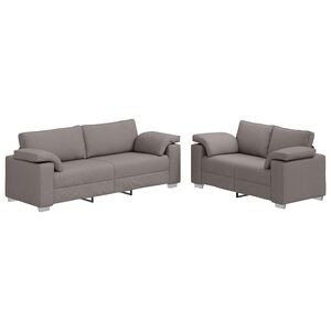 vidaXL Canap&eacute; 2 pcs Taupe 219 x 80 x 82 cm tissu