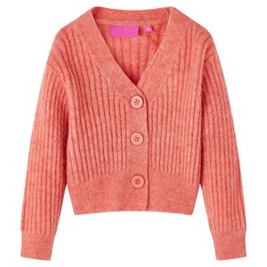 Cardigan tricot&eacute; pour enfants rose moyen 116