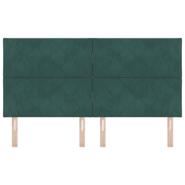 vidaXL T&ecirc;te de lit avec t&ecirc;te de lit Vert fonc&eacute; 180 cm Velours