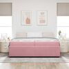 vidaXL Cadre de lit avec matelas Rose 200 x 200 cm tissu