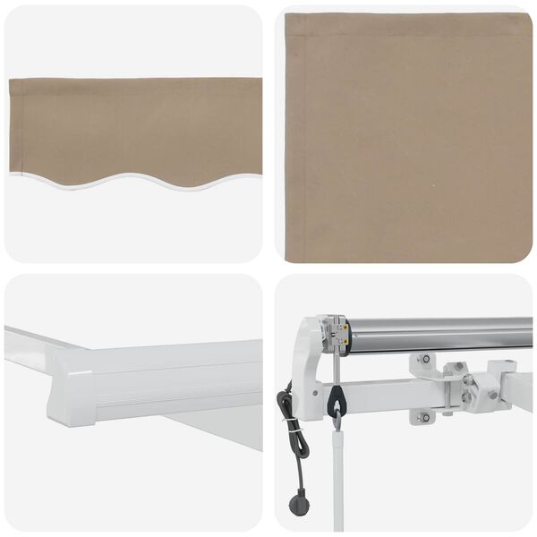 vidaXL Auvent Rétractable Beige 400 × 300 cm Tissu et acier