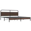 vidaXL Cadre de lit en métal sans matelas chêne marron 180x200 cm