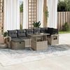 vidaXL Salon de jardin 8 pcs avec coussins gris clair r&eacute;sine tress&eacute;e