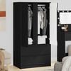 vidaXL Cabinet de salle de bain avec tiroir Noir 79,5 x 49 x 156 cm