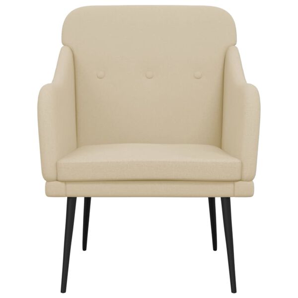 vidaXL Fauteuil Cr&egrave;me 63x76x80 cm Tissu