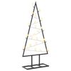 vidaXL Arbre de No&euml;l en m&eacute;tal KUOPIO 60 cm Blanc chaud Acier Noir