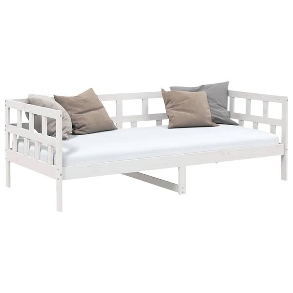 vidaXL Lit de jour sans matelas blanc bois de pin massif 90x200 cm