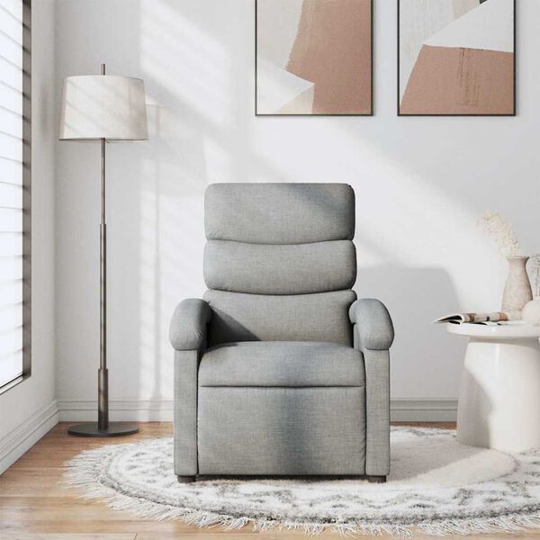 vidaXL Fauteuil de massage inclinable Gris clair Tissu