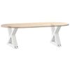 vidaXL Pieds de table basse 2 pi&egrave;ces Blanc 30 x (30-31,3) cm Acier