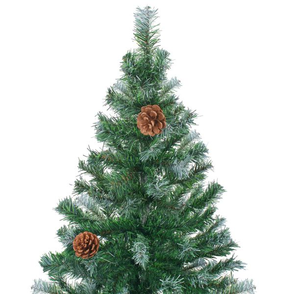 vidaXL Arbre de No&euml;l artificiel avec pommes de pin 210 cm