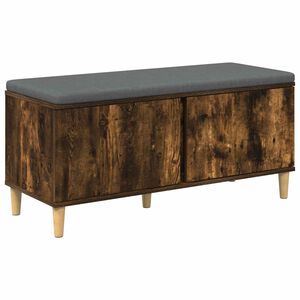 vidaXL Banc d'entr&eacute;e avec coussin Ch&ecirc;ne Fum&eacute; 100 x 38 x 46 cm