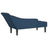vidaXL Chaise longue avec coussins bleu tissu