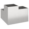 vidaXL Cache-pot de jardin Argent 80 x 80 x 60 cm Acier inoxydable