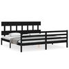 vidaXL Cadre de lit sans matelas noir 200x200 cm bois massif