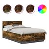 vidaXL Cadre de lit Ch&ecirc;ne fum&eacute; 135 x 190 cm Bois d'ing&eacute;nierie