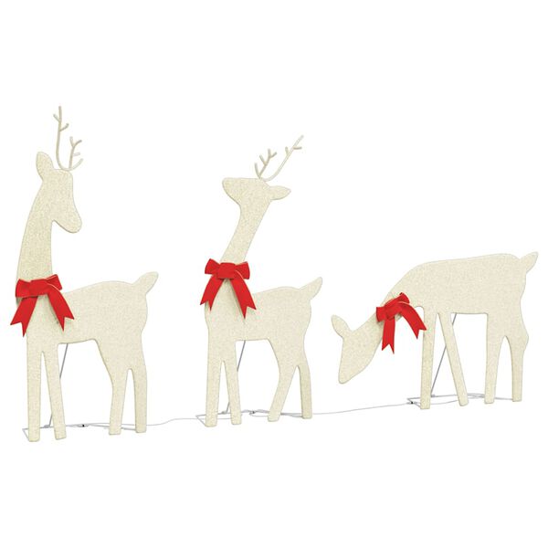 vidaXL D&eacute;coration de No&euml;l renne 3 pcs 90 LED blanc chaud