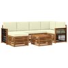 vidaXL Ensemble de canap&eacute;s d'ext&eacute;rieur 6 pc Naturel et Cr&egrave;me