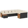 vidaXL Salon de jardin 10 pcs avec coussins noir r&eacute;sine tress&eacute;e
