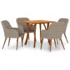vidaXL Ensemble &agrave; manger de jardin 5 pcs Marron