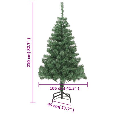 vidaXL Arbre de Noël artificiel et support Acier 210 cm 910 branches