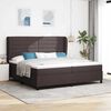 vidaXL Lit &agrave; ressorts avec matelas Marron fonc&eacute; 200 x 200 cm tissu