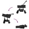 vidaXL Poussette Pliante pour Animaux Réglable Noir 81 x 47 x 99 cm