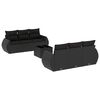 vidaXL Salon de jardin 7 pcs avec coussins noir r&eacute;sine tress&eacute;e