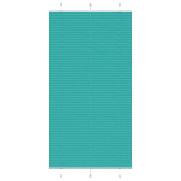 vidaXL Store pliss&eacute; vert p&eacute;trole 105x200cm largeur du tissu 104,4cm