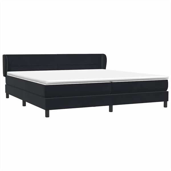 vidaXL Sommier &agrave; lattes de lit avec matelas noir 180x220 cm velours