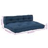 vidaXL Coussin de canap&eacute; sur palette 2 pcs Indigo 120 x 80 x 38 cm