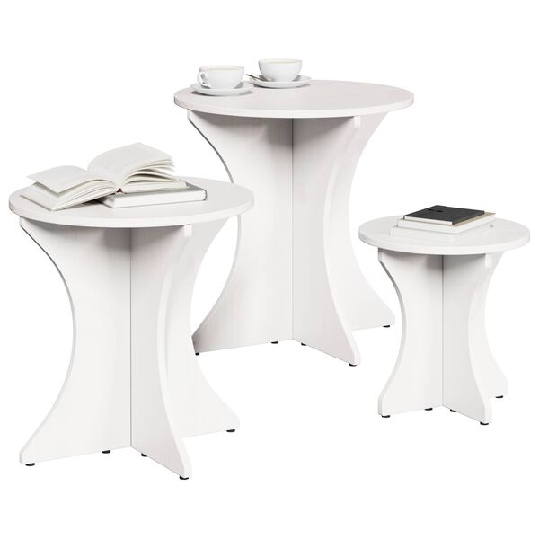 vidaXL Table basse 3 pcs Blanc