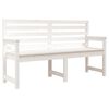 vidaXL Banc de jardin blanc 159,5x48x91,5 cm bois massif de pin