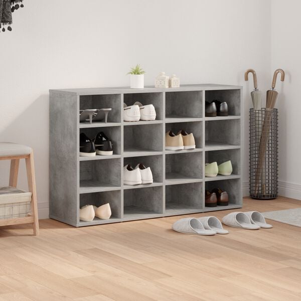 vidaXL Cabinet &agrave; chaussures avec &eacute;tag&egrave;re Gris b&eacute;ton 103 x 30 x 67 cm
