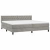 vidaXL Sommier &agrave; lattes de lit et matelas Gris clair 200x200cm Velours