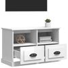 vidaXL Meuble TV blanc brillant 80x35x50 cm bois d'ing&eacute;nierie