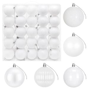 vidaXL Ensemble de boules de No&euml;l 50 pc Blanc 8 cm Polystyr&egrave;ne