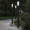 vidaXL Bornes lumineuses avec d&eacute;tecteur lot de 3 110 cm noir IP44