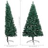 vidaXL Demi-arbre de No&euml;l artificiel pr&eacute;-&eacute;clair&eacute; et boules vert 120 cm