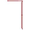 vidaXL Paroi de douche avec verre ESG transparent rouge 100x195 cm