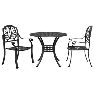 vidaXL Ensemble de bistro 3 pcs noir aluminium coul&eacute;