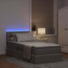 vidaXL Lit avec rangement et LED avec matelas Taupe 100 x 200 cm tissu