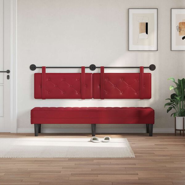 vidaXL T&ecirc;te de lit suspendue Bordeaux 190 x 55 x 5 cm Simili cuir